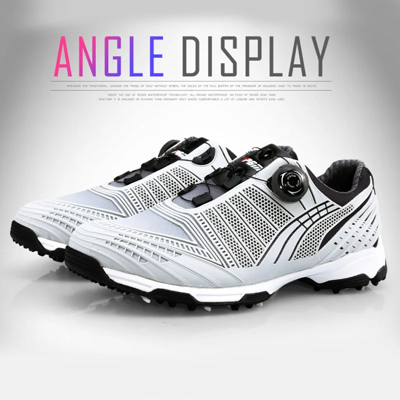 

Drawbar Golf Shoes Men Sports Shoes Waterproof Sports Sneakers Knobs Shoelace Buckle Anti-slip FK88