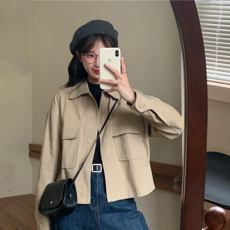 

Jacket Women's Spring and Autumn 2021 New Short Work Jacket Versatile Korean Chic Small Sweet Cool Thin Top