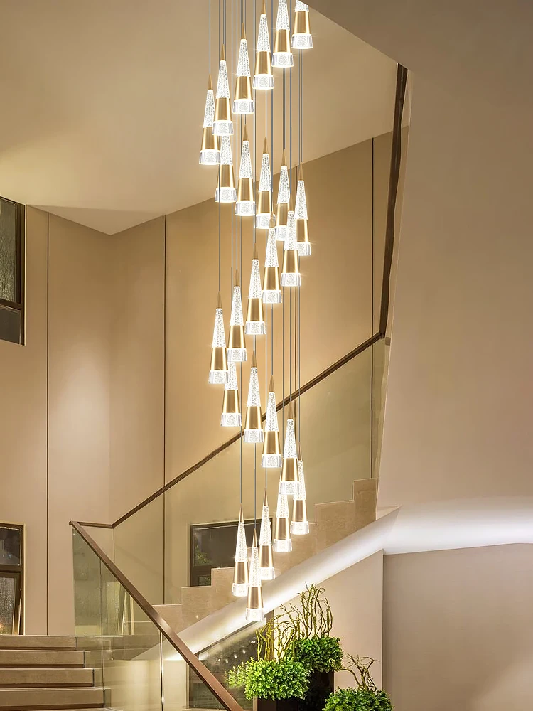売る 北欧シャンデリアアルミアクリルdiy Ledランプペンダントライトペンダントランプダイニングルーム玄関スパイラル階段
