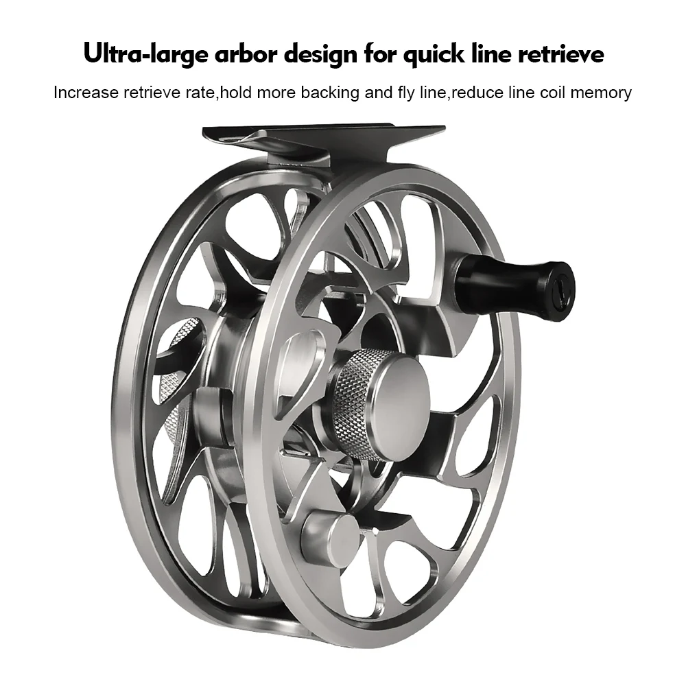 Fly Fishing Wheel 5/6 7/8 9/10 WT Fly Fishing Reel CNC Machine Cut Large Arbor Die Casting Aluminum Fly Reel