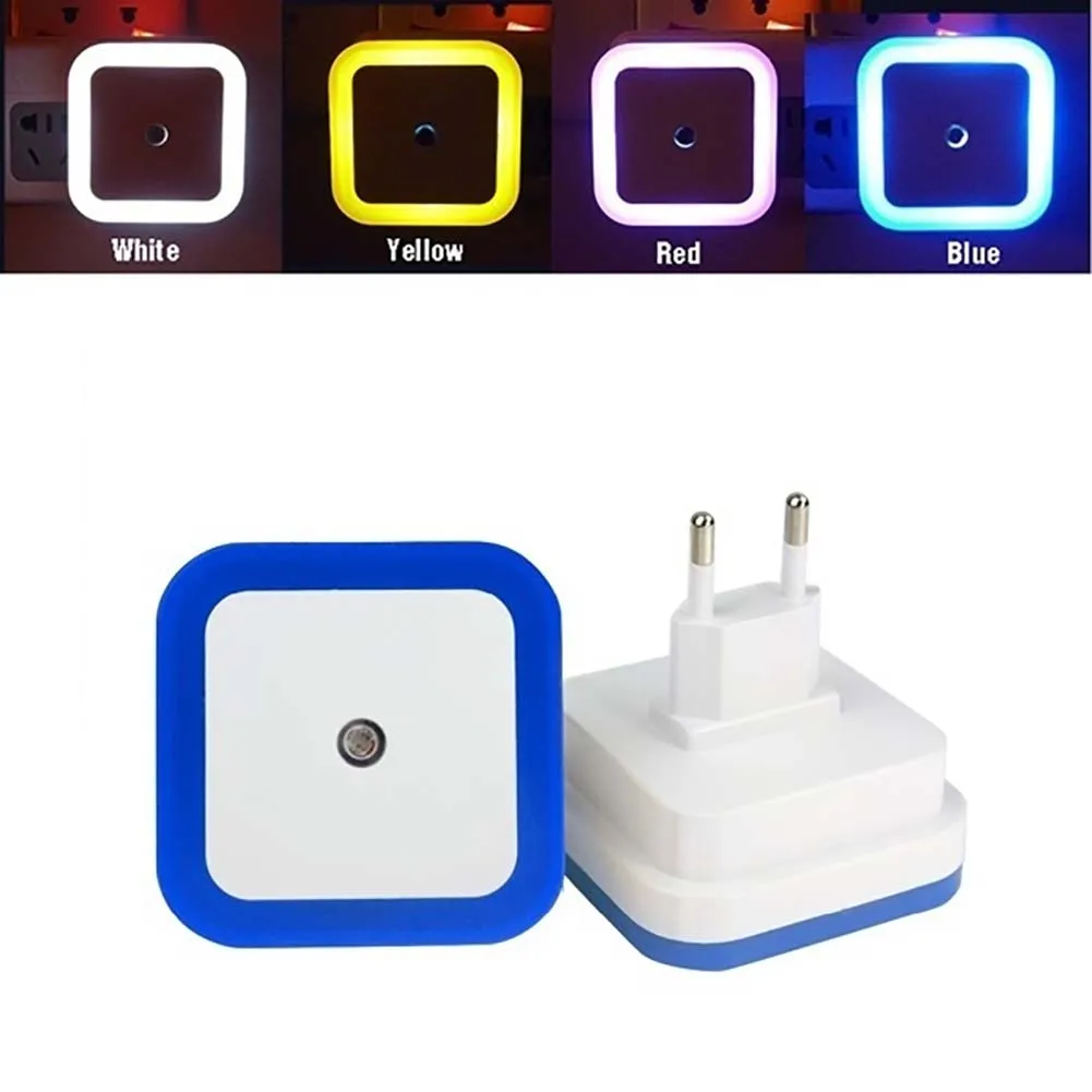 Светодиодный ночной Светильник Сенсор Управление ЕС США Plug Новинка квадратный