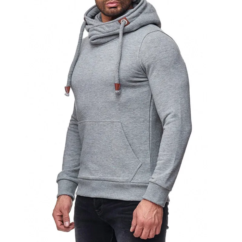 2019 New Autumn&ampWinter Men Solid Pure Thick Hooded Cotton Sweatshirt High Collar Slim Fit Fashion Casual Sudadera Hombre Hoodies |
