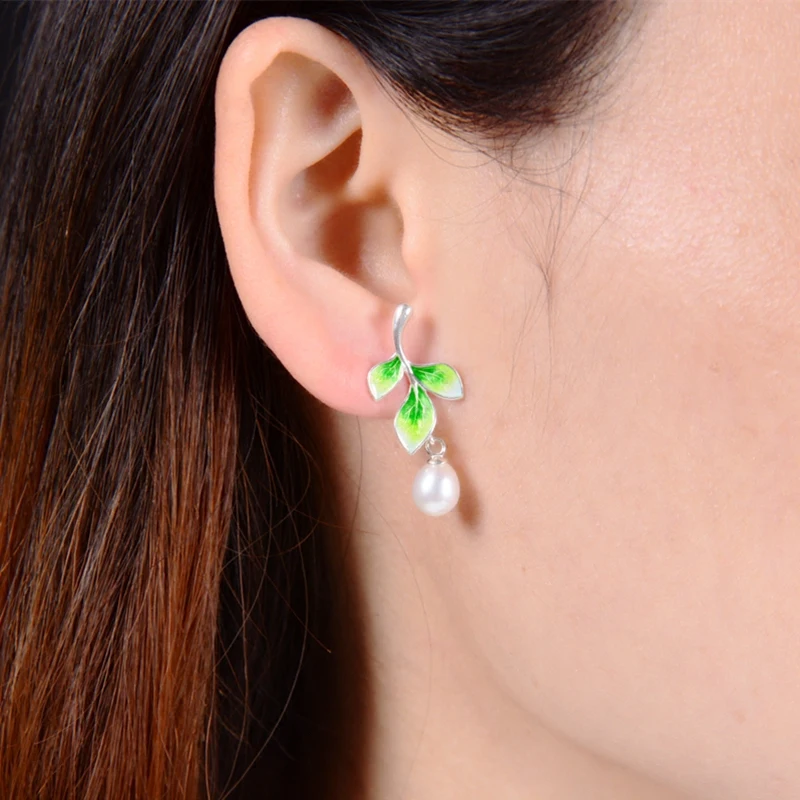 Женские серьги-гвозди из серебра 925 пробы с жемчугом | Украшения и аксессуары