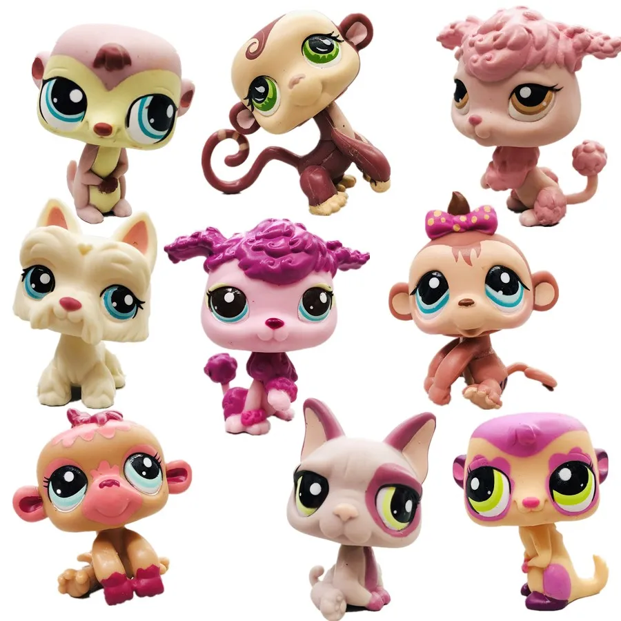 

new Original small doll grow a tail Strange monkeys Poodle Lovely Petshop animal action figure doll toys