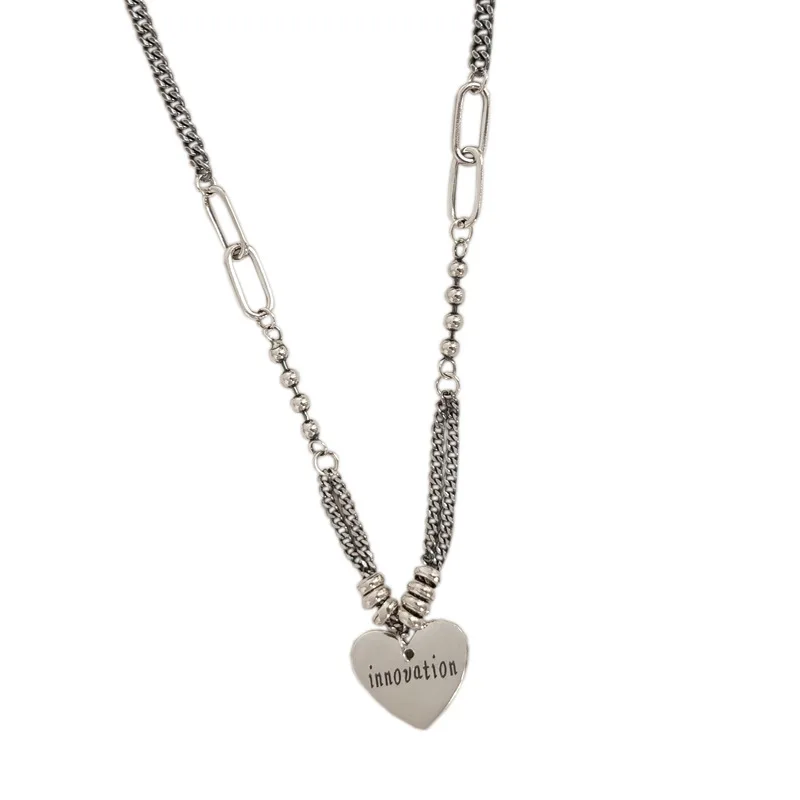 

Leouerry 925 Sterling Silver Heart Pendant Necklaces Minimalist Vintage Clavicle Chain Necklaces for Women Silver 925 Jewelry