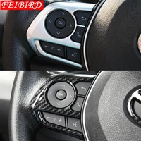 accessories steering wheel button frame molding cover trim abs matte carbon fit for toyota corolla 2019 2020 2021