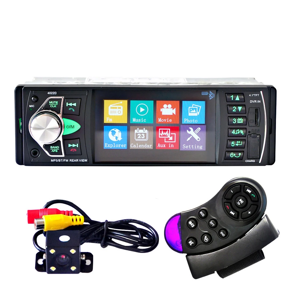 

4.1" 1DIN Car MP5 Player TFT USB Radio Multimedia Audio Video W/Camera