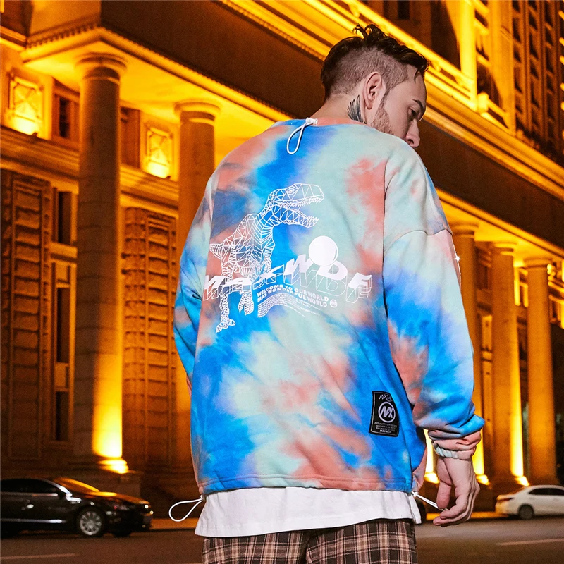 Crewneck Толстовка мужская хип хоп Хлопок Уличная одежда с длинным рукавом Толстовка