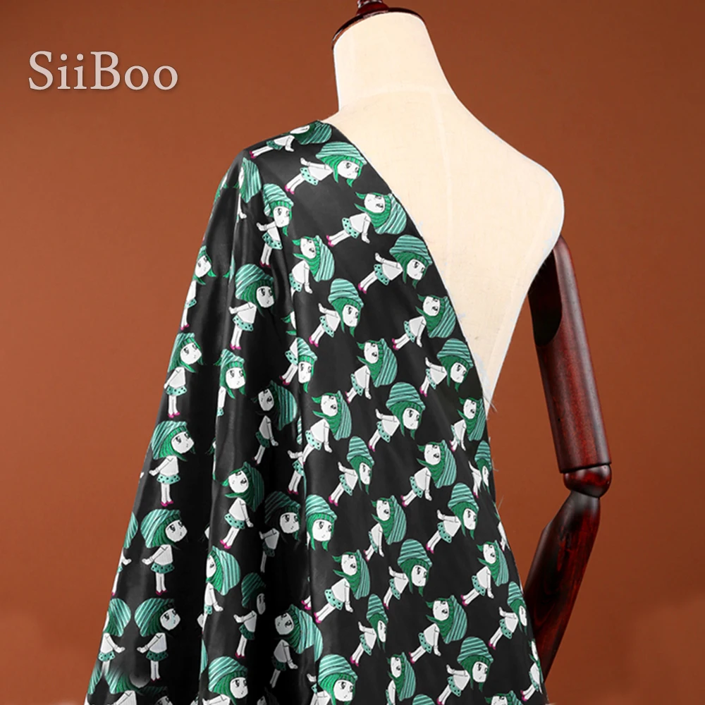 В американском стиле Цвет черный с милым зеленым Детская жаккардовая парча Ткань