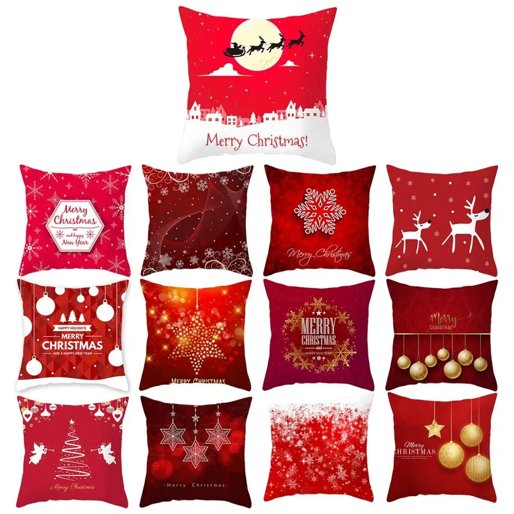Наволочка в виде Санты С Новым Годом 2021 рождественские подарки 2020 Рождественский