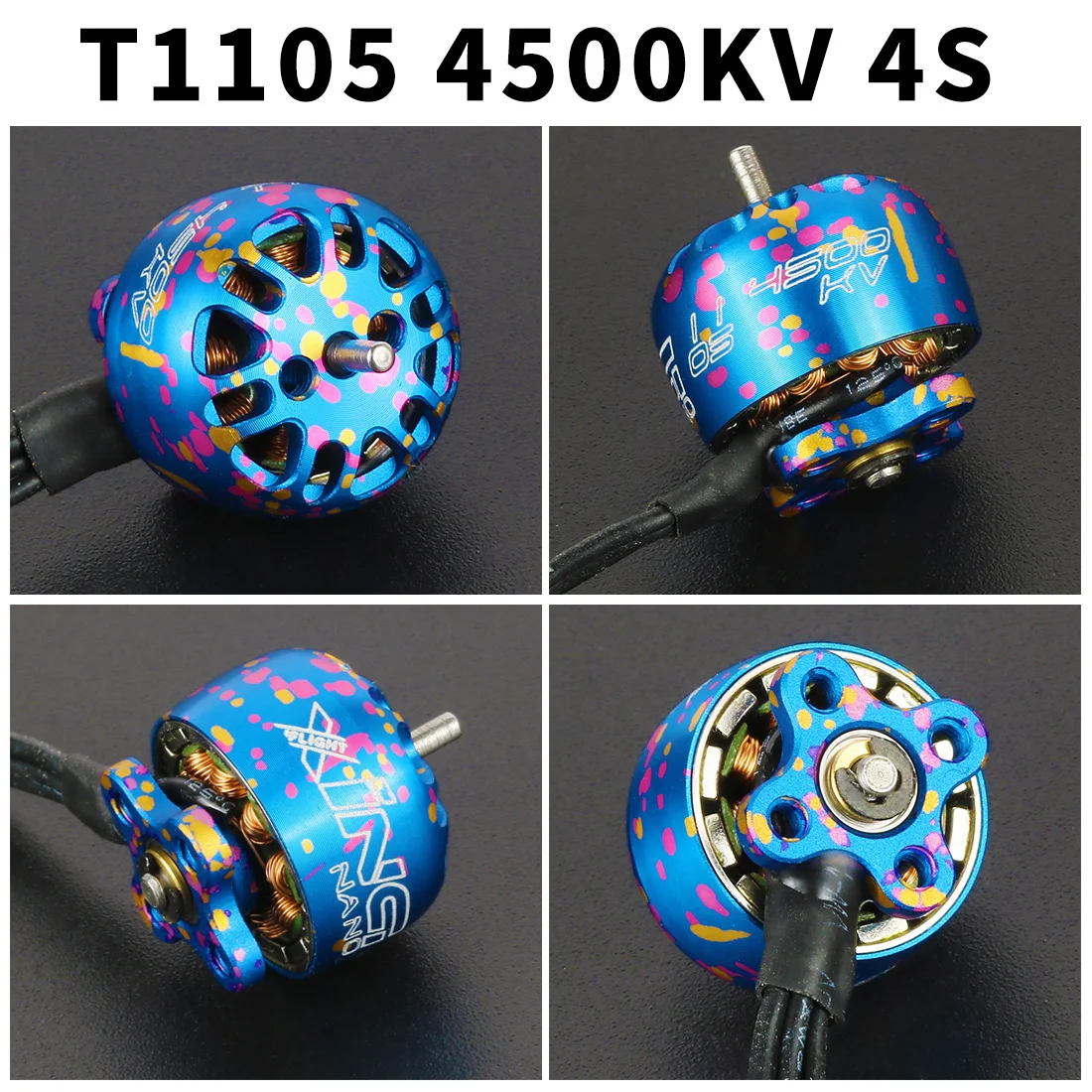 Бесщеточный двигатель IFlight tachion T1106 4500KV 2 4S 1105 для пропеллера 3 ~ 5 дюйма FPV Micro Racer