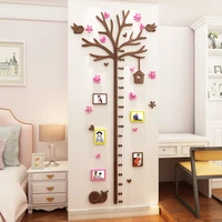 cartoon animals height measure wall sticker for kids rooms growth chart nursery room decor wall art