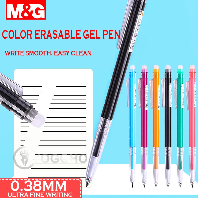 

M&G 0.38mm Erasable Gel Pen 6 Colors Retractable Gel Ink Pens Color Pens Creative Drawing Stationery Pens For School Office