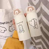 high capacity stainless steel thermos mug child girl student water bottle simple and cute cartoon printed thermos cup
