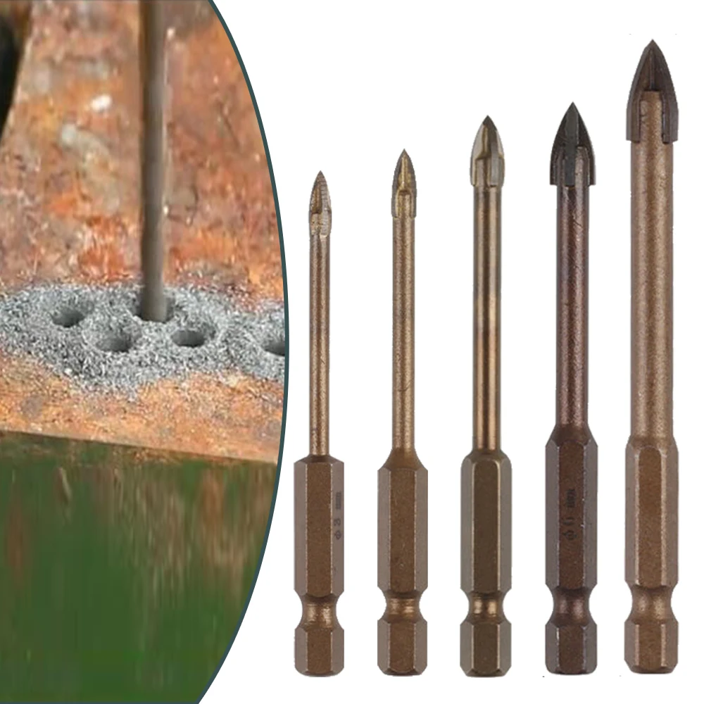 

5Pcs Efficient Universal Drilling Tool High-Performance Utility Tools Multifunctional Cross Alloy Drill Bit Tip For Woodworking