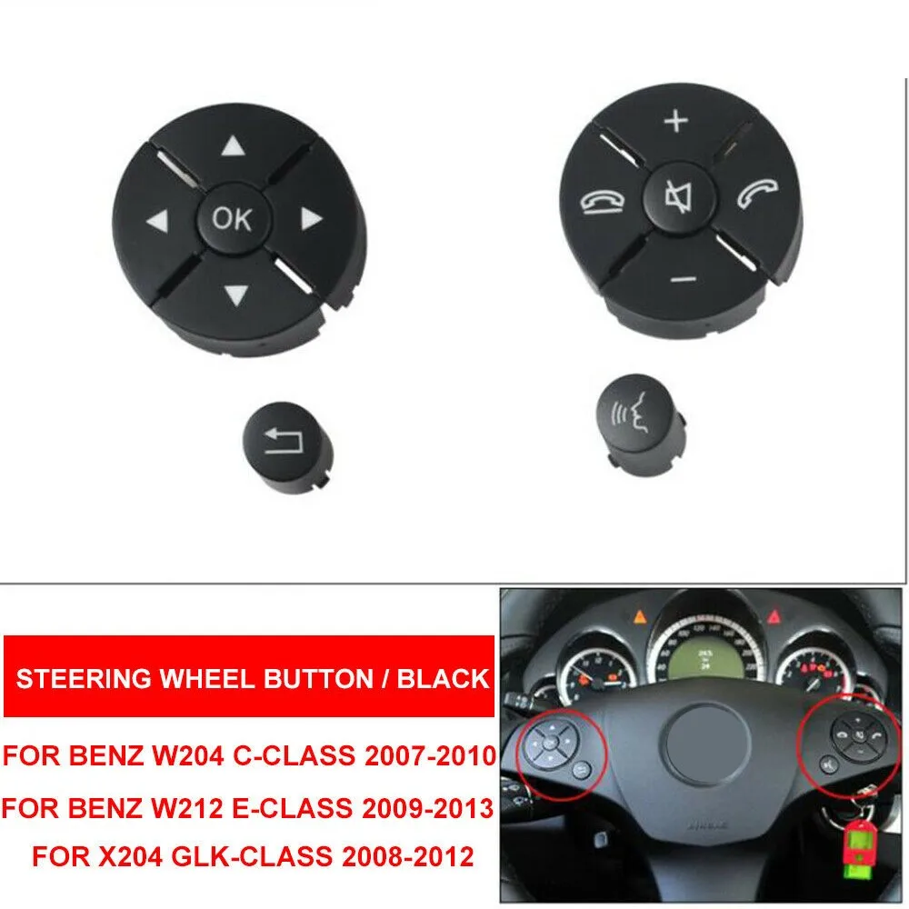 

1 Pair Car Multi-function Steering Wheel Buttons Kit Left / Right Phone Key Control Button For BENZ W212 E200 E300 X204 GLK
