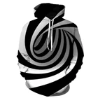 Худи женское, мужское, черно-белое, квадратное, с рисунком головокружения