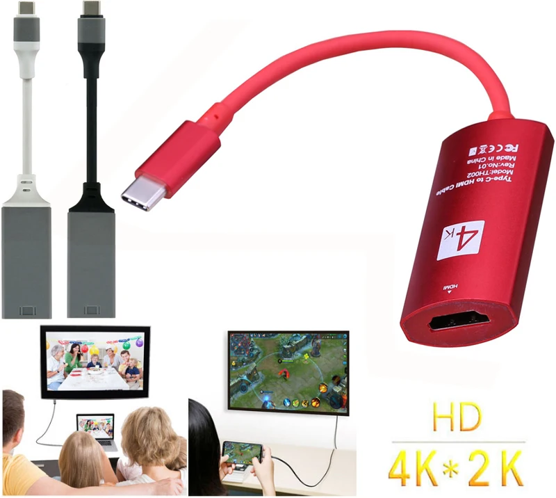 Тип C HDMI Женский hd видеокабель, адаптер 4 K конвертер для MacBook Dell samsung Galaxy S8 S9 S10 Note8 LG G5 к ТВ проектор