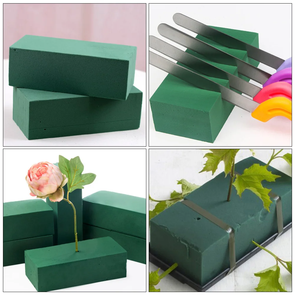 

4pcs Floral Blocks Floral Bricks Flower Mud Arrangement (Green)