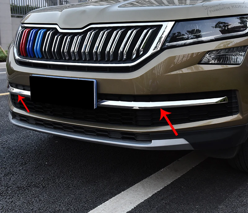 

2pc for SKODA KODIAQ Under front grille Decorative bright strip Trim