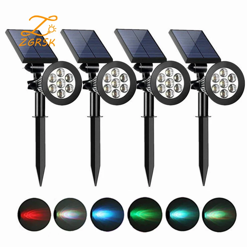 

7 LED Lamp Solar Lights OutdoorsPowered Adjustable Spotlight In-Ground IP65 Waterproof Landscape Garden Decorations Outdoor
