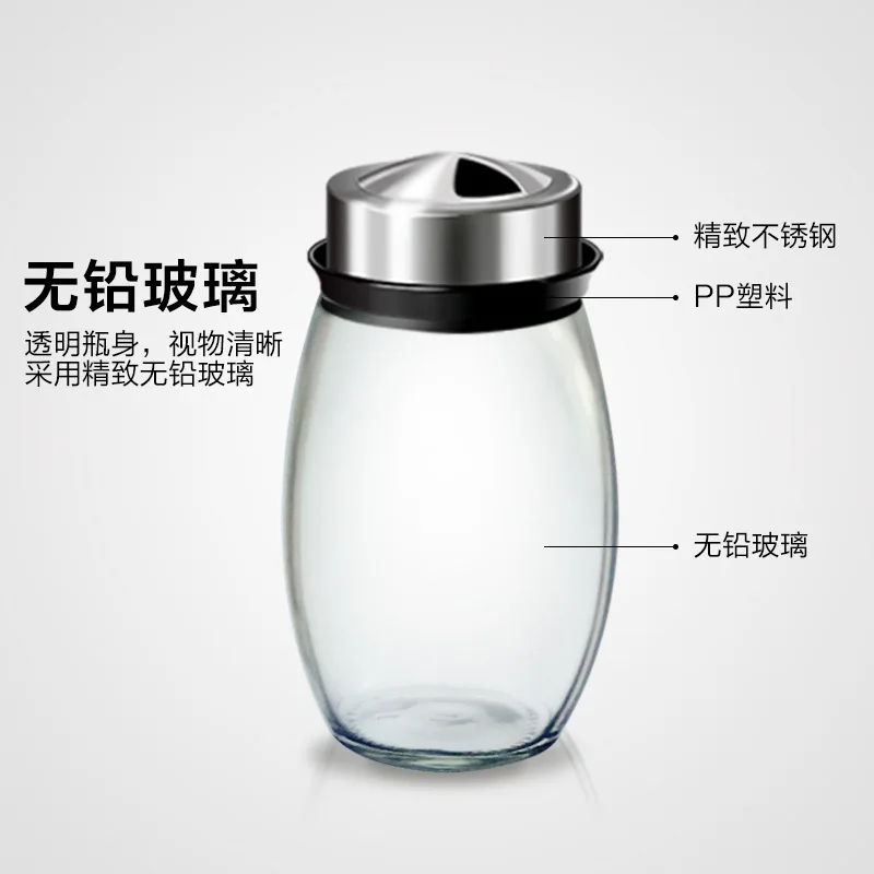 Glass seasoning jar box rotary set kitchen salt powder | Дом и сад