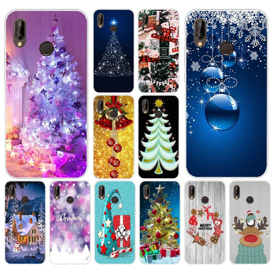 34AS Рождество и новый год 2 Мягкий Силиконовый ТПУ чехол для телефона Huawei P20 P30 Pro Mate