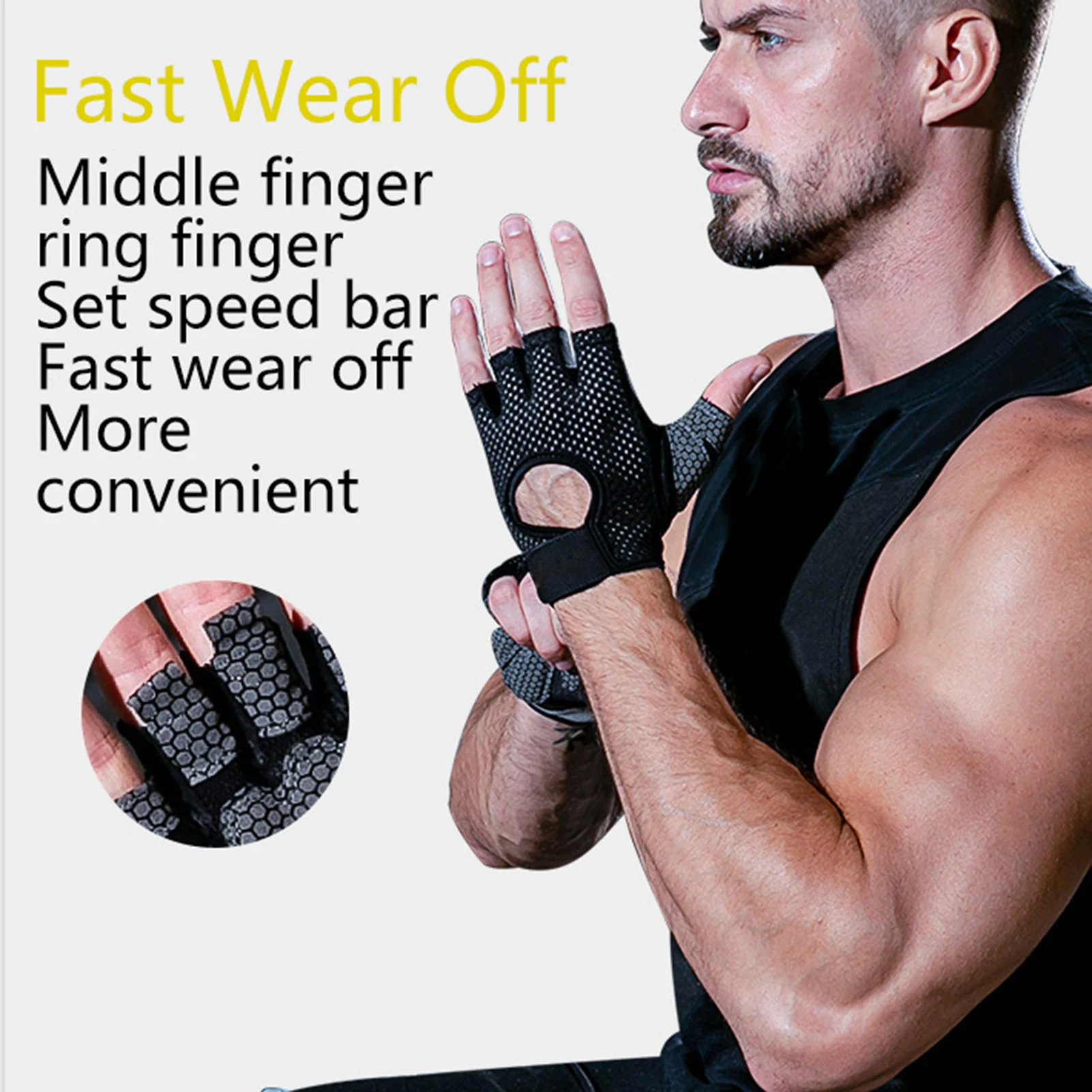 

Breathable Anti-slip Half Finger Gloves for Cycling or Motorcycling Sports Gym Golve MC889