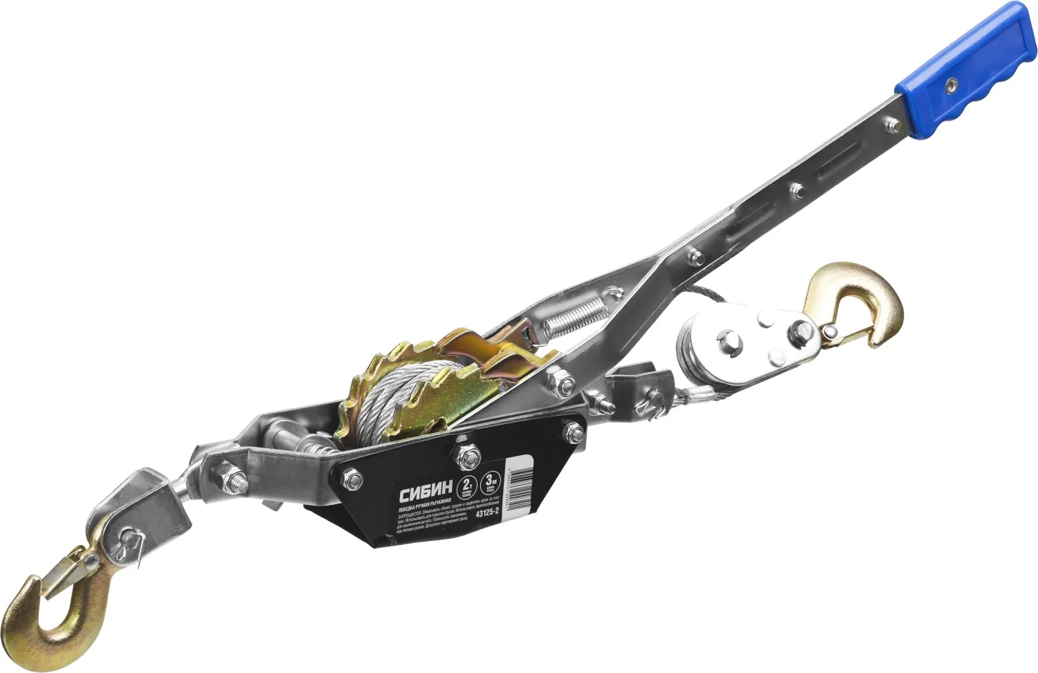 Лебедка ручная рычажная СИБИН тросовая 2т 3м|Инструменты и аксессуары для
