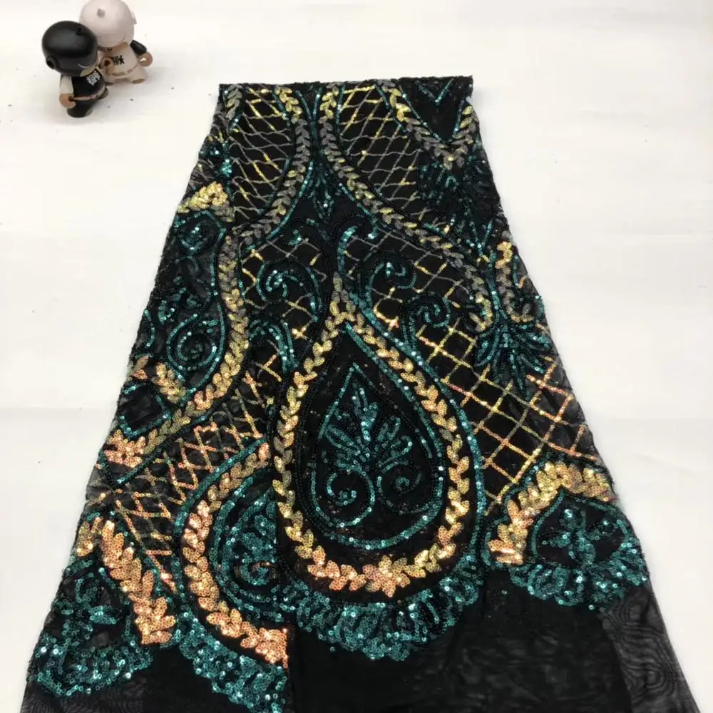

Новейшая французская сетчатая кружевная ткань разных цветов с блестками современного дизайна, африканские блестки, кружевная вышивка, Тюл...