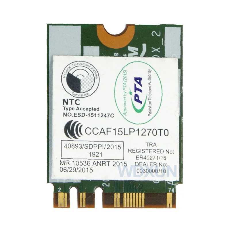 Wifi адаптер DW1820A BCM94350ZAE BCM94356ZE 802.11ac BT4.1 867 Мбит/с BCM94350 M.2 NGFF Wi-Fi беспроводная карта