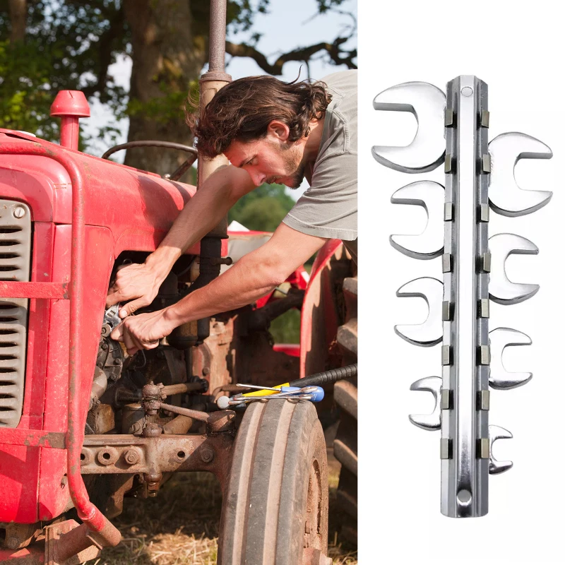 

8 Pieces Of 3/8 Inch Driver Hub Wrench Set 3/8 Inch. To 7/8in. SAE Chrome Crow Foot Wrench Tool Accessories Set