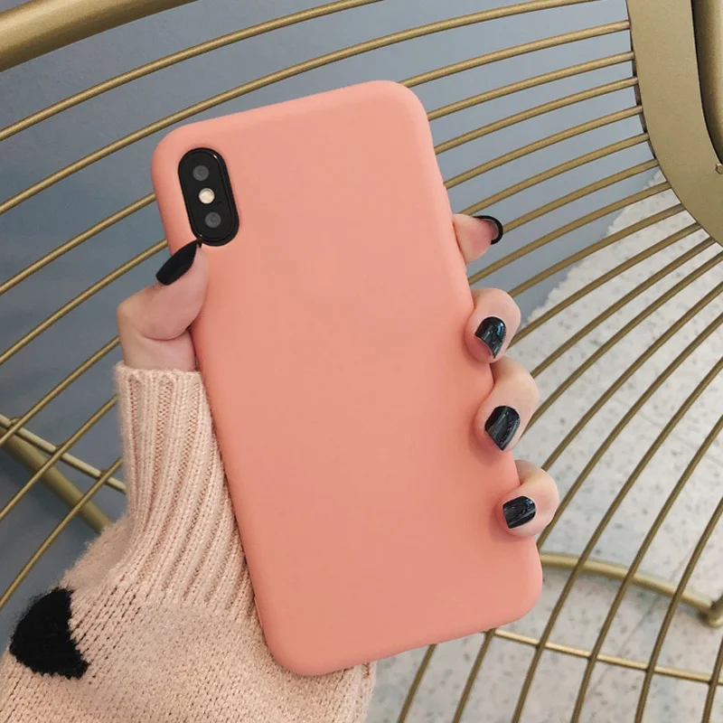 Orange 1 KJOEW карамельный цвет чехол для телефона s для iphone 11 Pro Max XR X XS Max 6 6S 7 8 Plus милый простой однотонный Мягкий силиконовый чехол - Цвет: Orange 1
