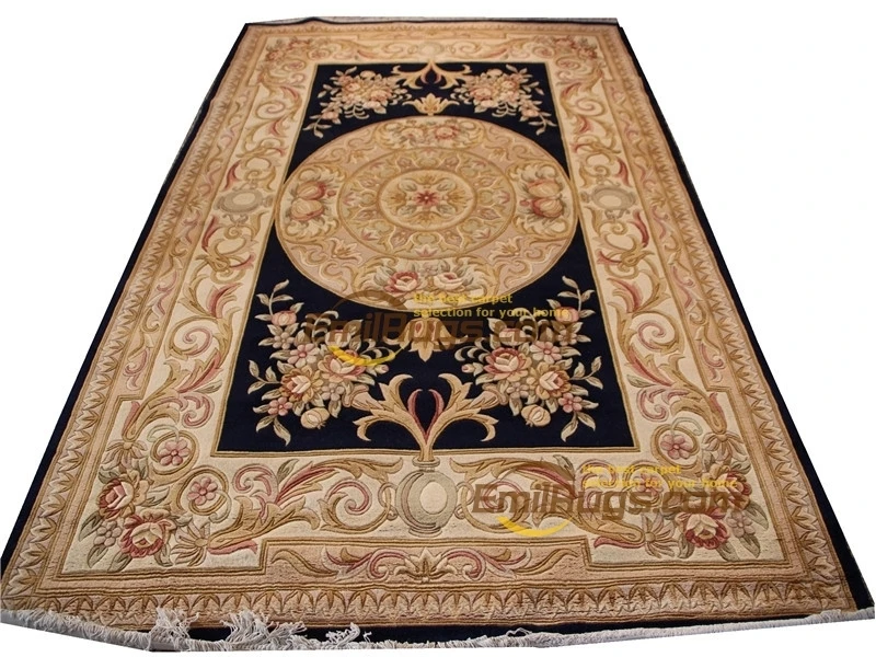 

handwoven wool carpets Vintage Hand Made French Savonnerie Wool Rug Handwoven Wool Carpets Home Decor Antique Natural Sheep Wool