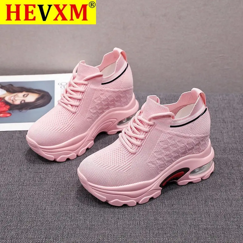 

HEVXM 2020 Platform Wedges Women's Sneakers Spring autumn High Quality Mesh Breathable Increased women's shoes Casual Shoes