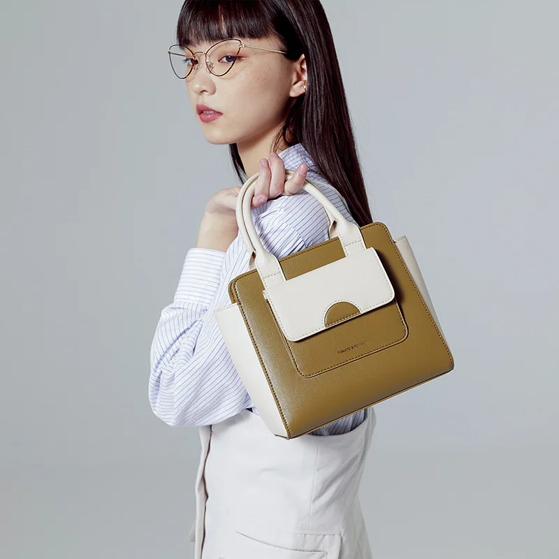 2021 New Fashion Contrast Color Purses and Handbags Famous Luxury Brands High-quality Leather Ladies Crossbody Shoulder Bags Cc