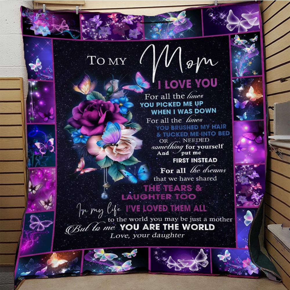 

SOFTBATFY Love Mom Quilt Blanket for Bed Soft Dropshipping