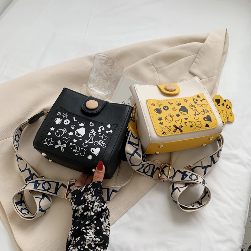 

Printing Pattern Female Bags 2021 Women's Brand Shoulder Bag Small Size Cross Body Hobos Messenger Bags with PU Leather
