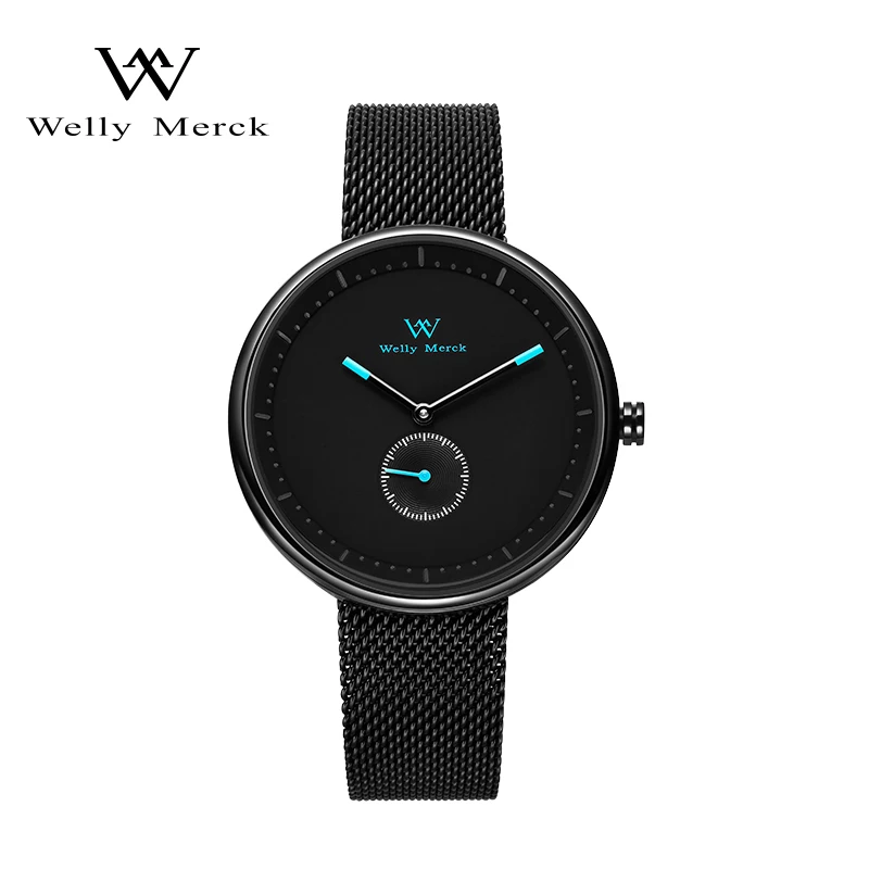 

Welly Merck Men's Watches Luxury Brand Luxury Swiss Quartz Watch Men Waterproof Sapphire Glass Male Clock relogio masculino 2021