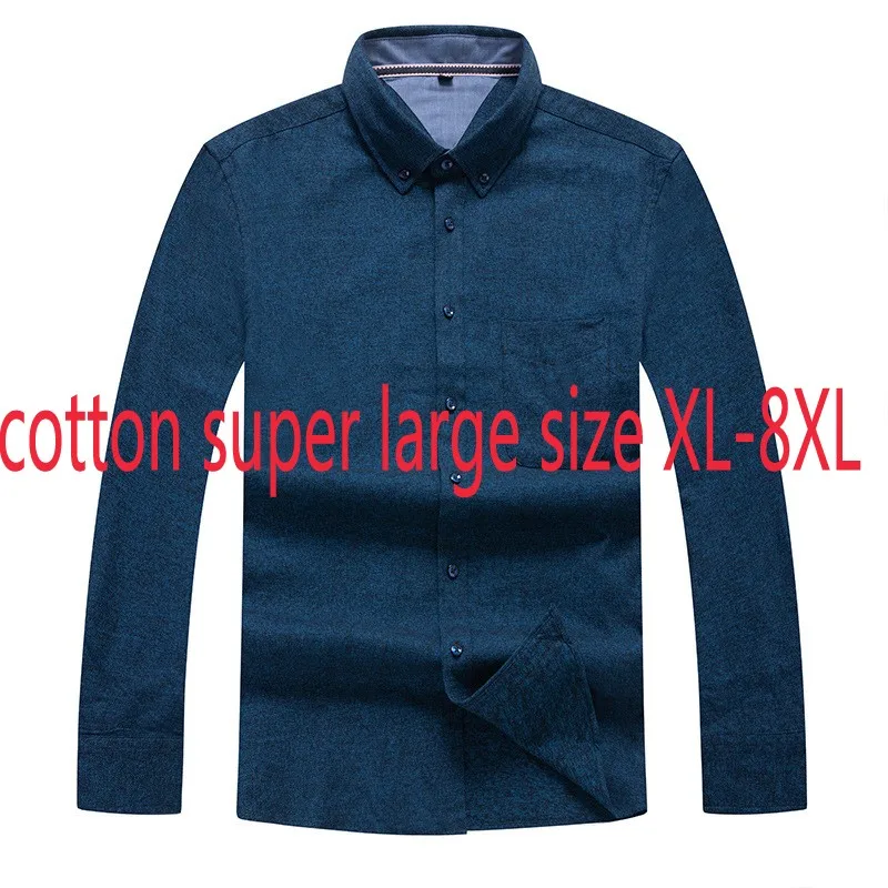 

Новое поступление модные Suepr большие осенние зимние толстые мужские повседневные рубашки с длинным рукавом однобортные размера плюс 2XL-7XL 8XL
