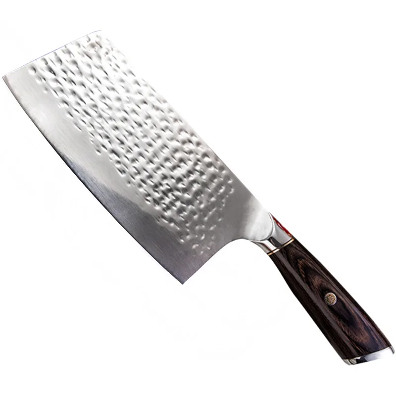 

New 6.7 Inch Cleaver Handmade Knife High Carbon Steel Anti-Stick Forged Veins Slicing Kitchen Knives For Cutting Vegetable Meat