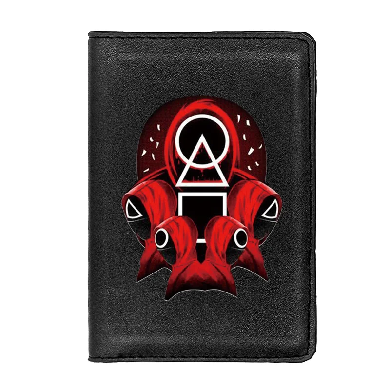 Кожаная обложка для паспорта в стиле игры кальмар мужчин и женщин Классический
