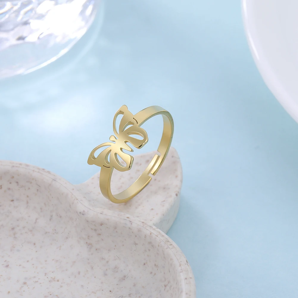 Кольцо бабочка COOLTIME женское богемное кольцо регулируемое из нержавеющей стали