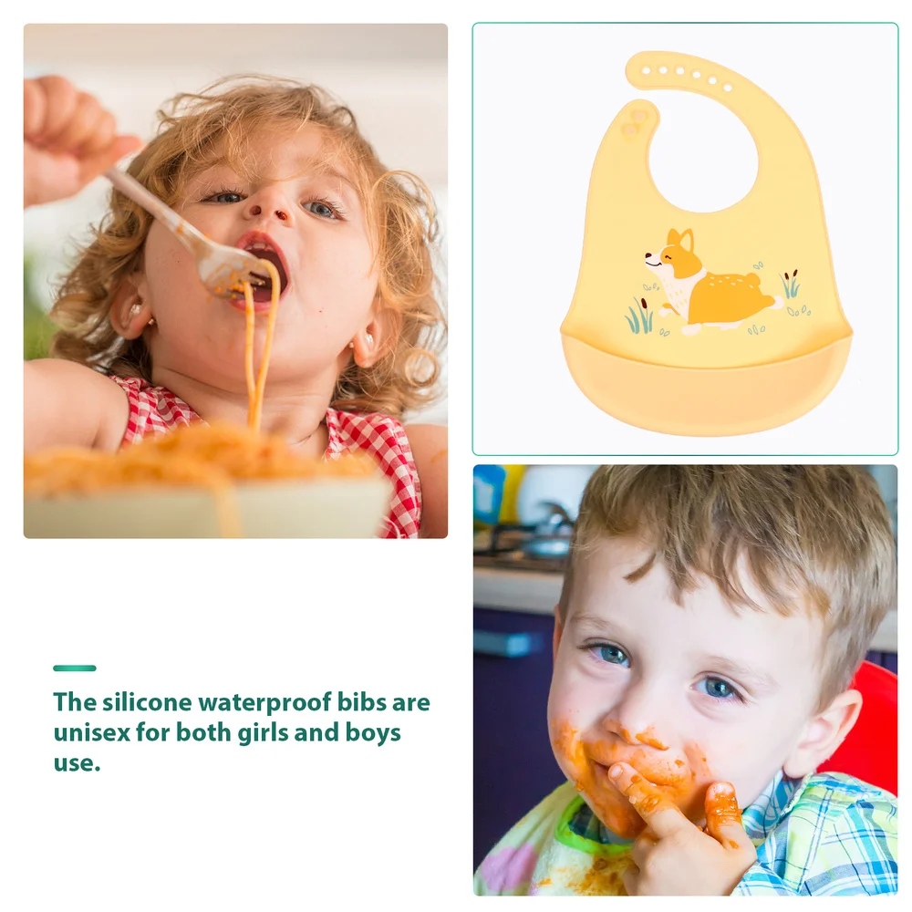 

Unisex Silicone Baby Bibs Baby Supplies Portable Waterproof Bibs for Toddles