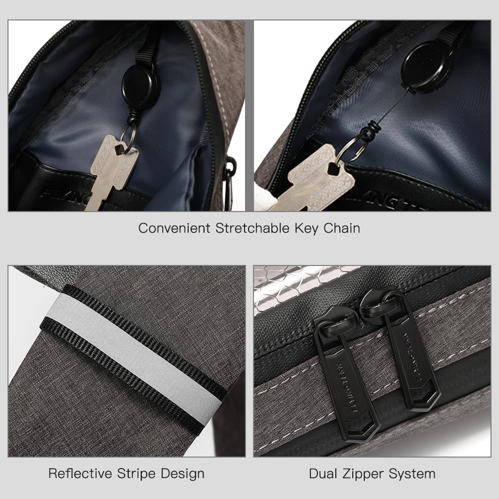 Сумка слинг через плечо водонепроницаемый дорожный нагрудной рюкзак с USB портом