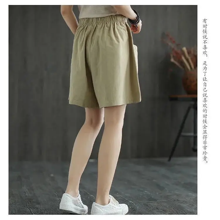 

Wide leg shorts women's summer new casual loose high waist slim versatile straight tube half length pants