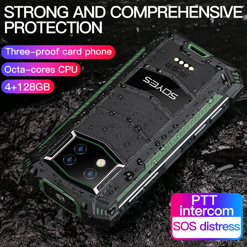 Soyes S10Max Waterproof Shockproof Dustproof Smartphone Global Version 6+128G Cellphone Mini 3.5inch Android 10.0 Mobile Phones