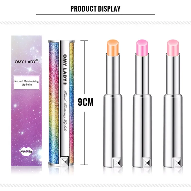 

Moisturizing Nourishing Lip Balm Lip Plumper Lip Lines Natural Extract Makeup Temperature Changed Color Lipstick