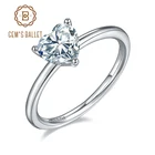 Женское кольцо для помолвки GEM'S BALLET 1.0Ct, серебряное кольцо с мусанитом, 6,5 мм