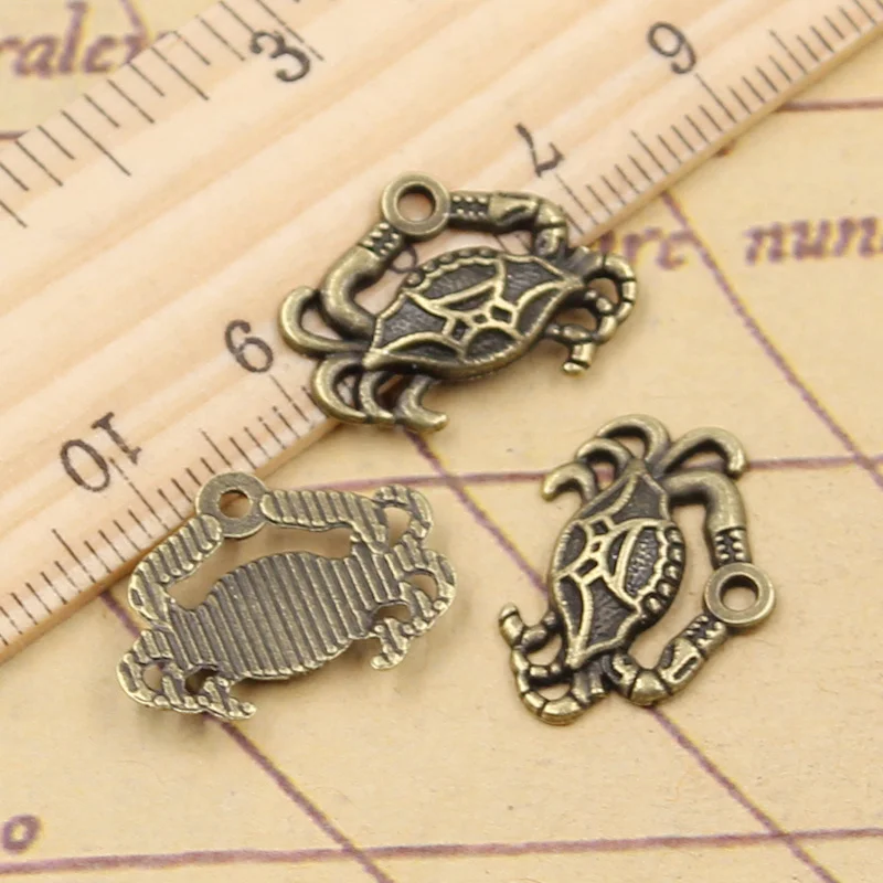 

20pcs Charms Crab Crustacean 14x20mm Tibetan Bronze Silver Color Pendants Antique Jewelry Making DIY Handmade Craft